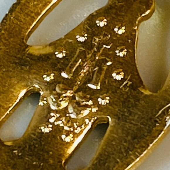 Vintage Gold-Tone Bow & Virgin Mary Religious Brooch Pin Blue Enamel Accents - Picture 9 of 16